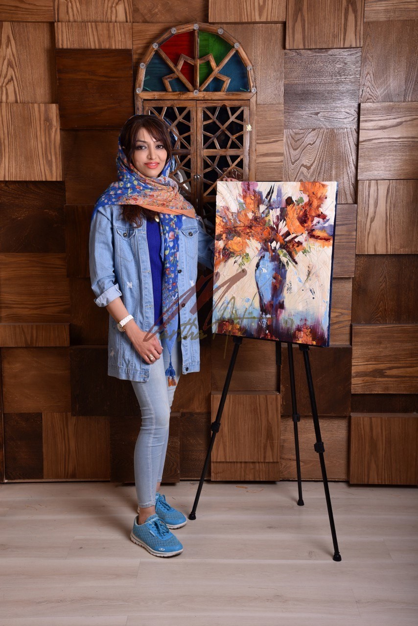 تابلو گلدان گل