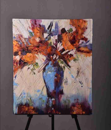 تابلو گلدان گل