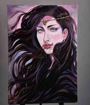 تابلوي دختري در باد