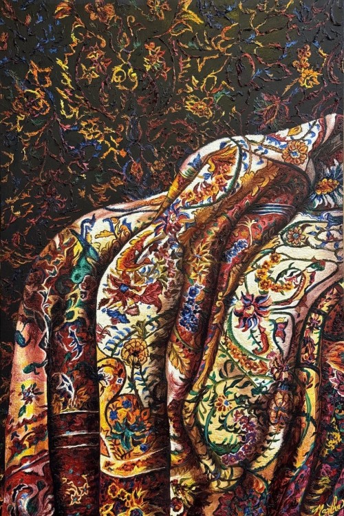 نقاشی رنگ روغن فرش ایرانی